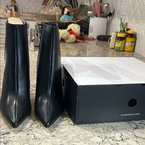 Nine West Sleek Black Ankle Boots